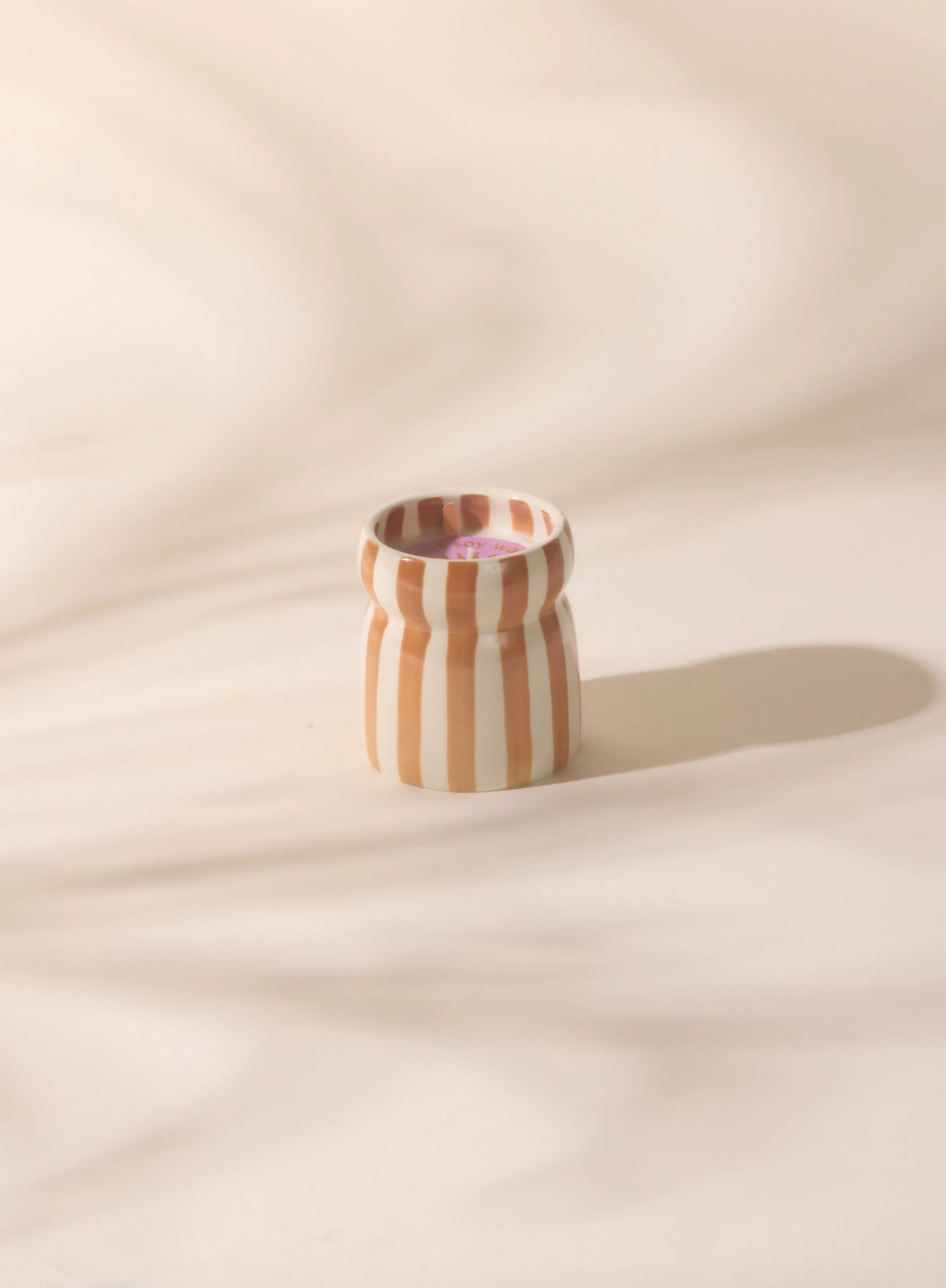 Cabana 6.5oz Rust Striped Candle - Sienna Sunset from Designworks Ink