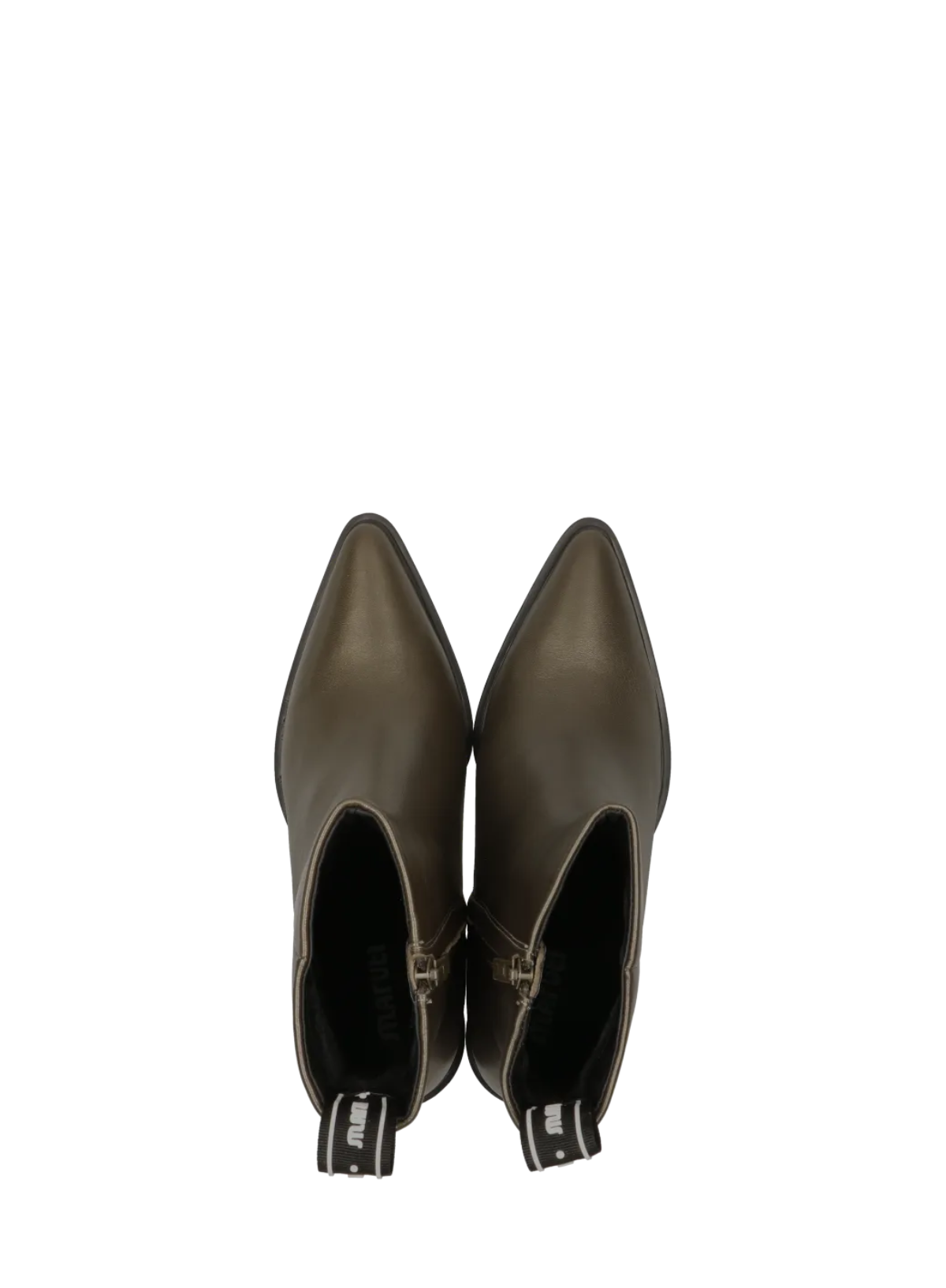 Gisele Leather Heeled Boots in Metallic Bronze from Maruti