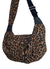 Large Leopard Print Sling Bag in Dark Brown from Sixton