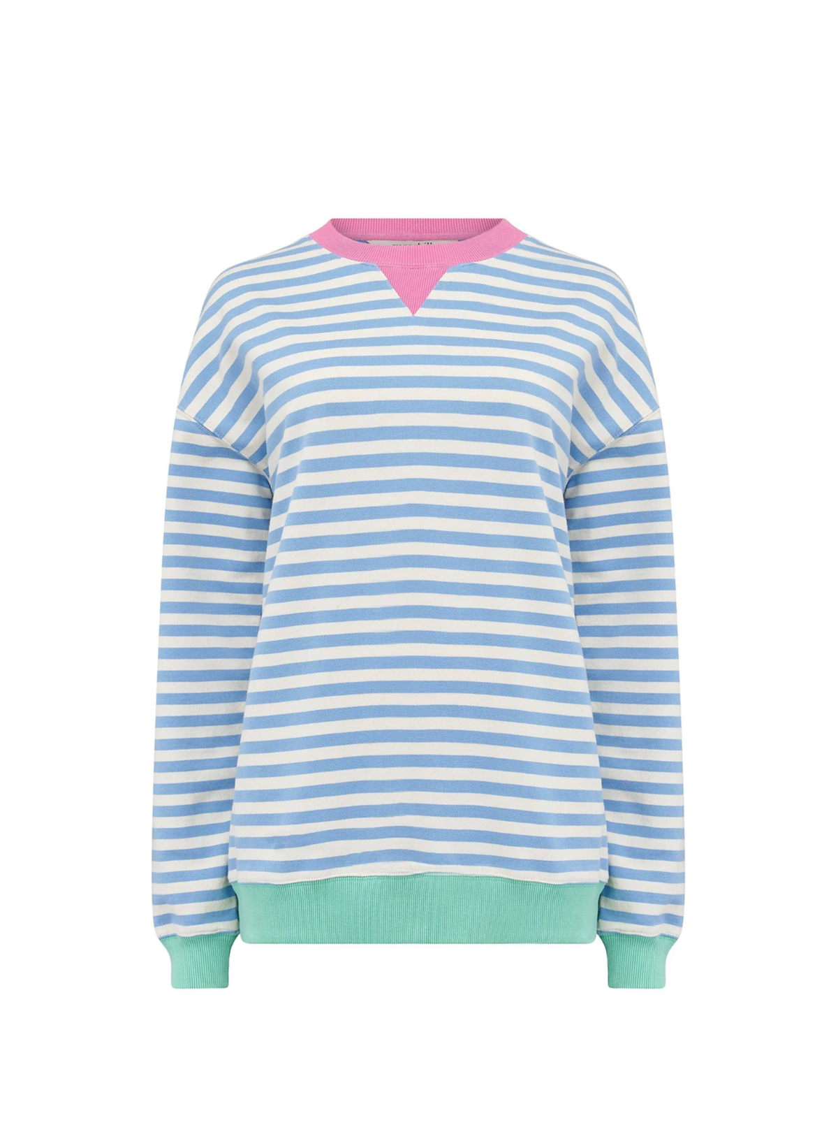 Sugarhill Lucia Off White Blue Pink Stripes Sweatshirt