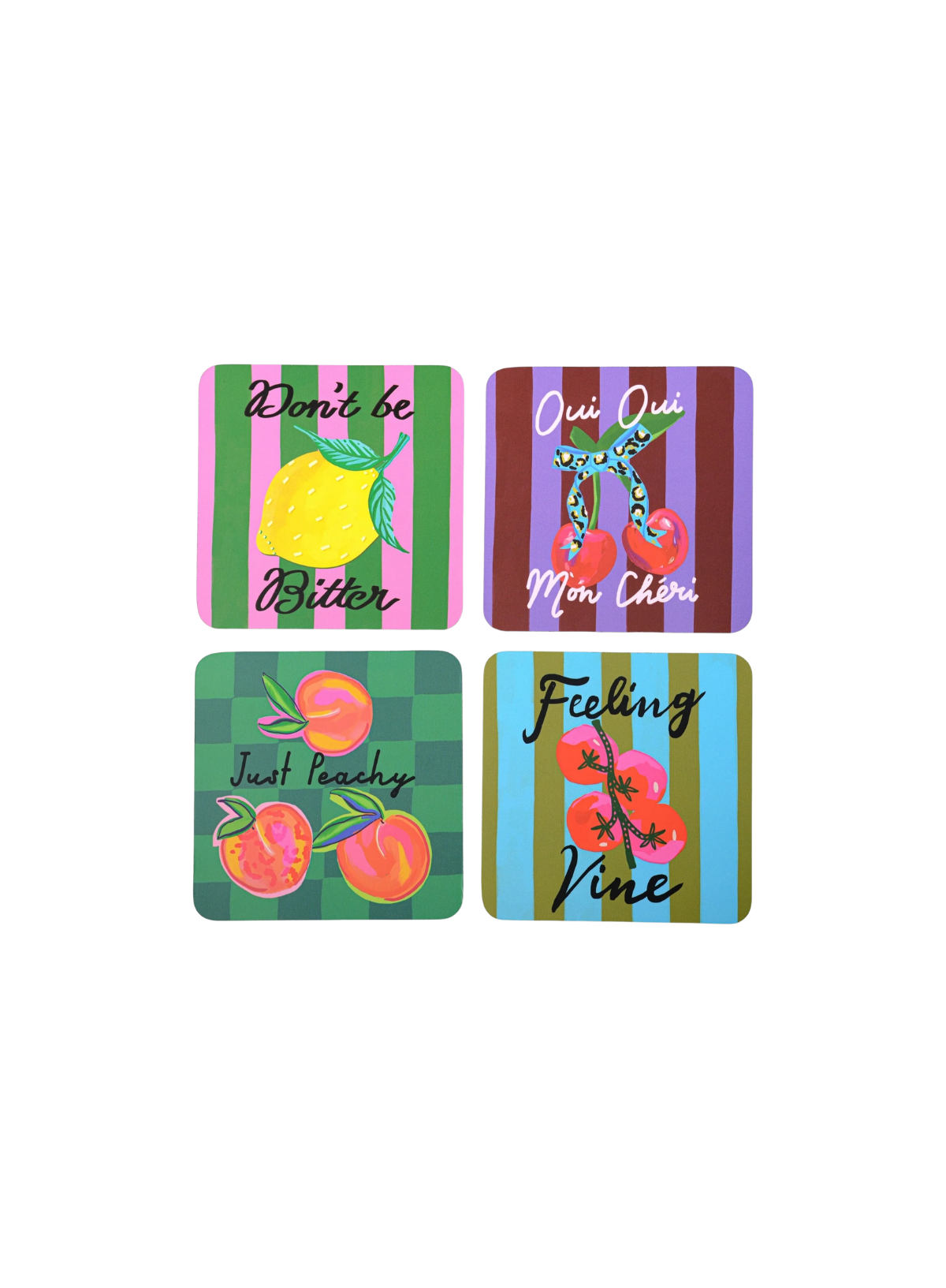 Designworks Ink Hijinx Set of 4 Coaster Fruit