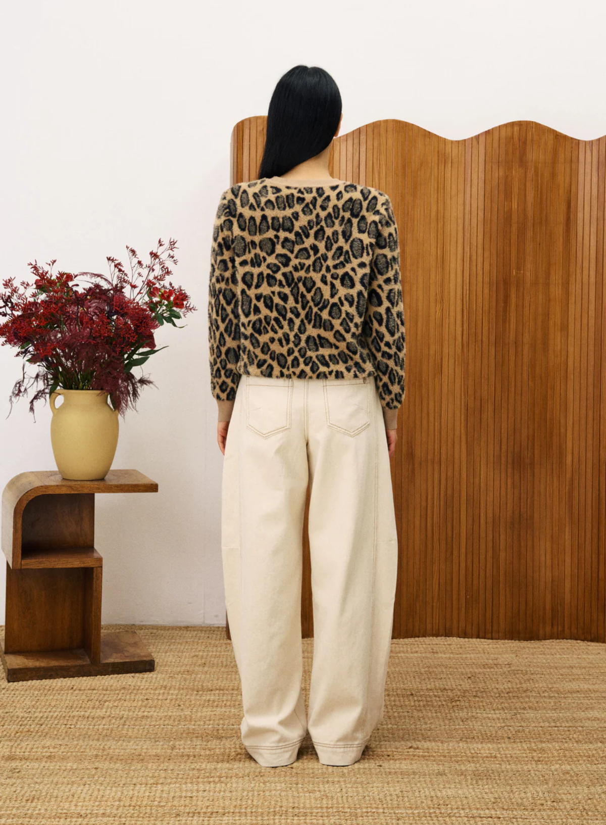 FRNCH Canna Leopard Print Sweater