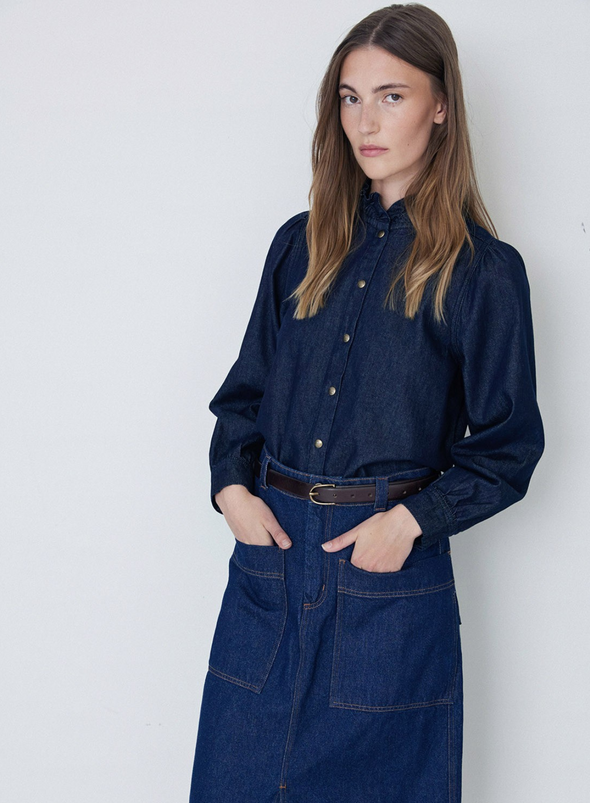 Meli Denim Shirt in Indigo from Yerse