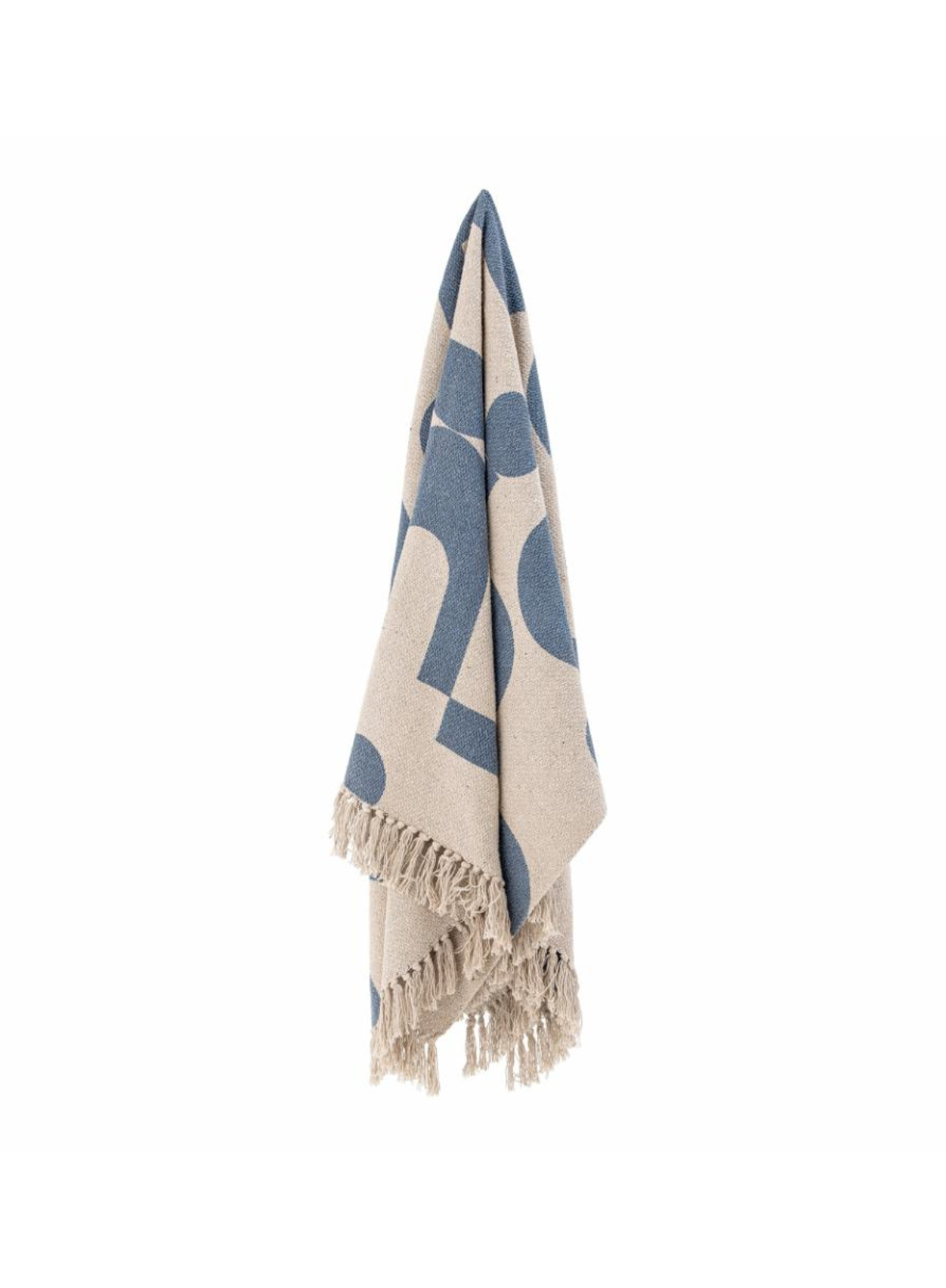 Agno Blue Recycled Cotton Throw from Bloomingville