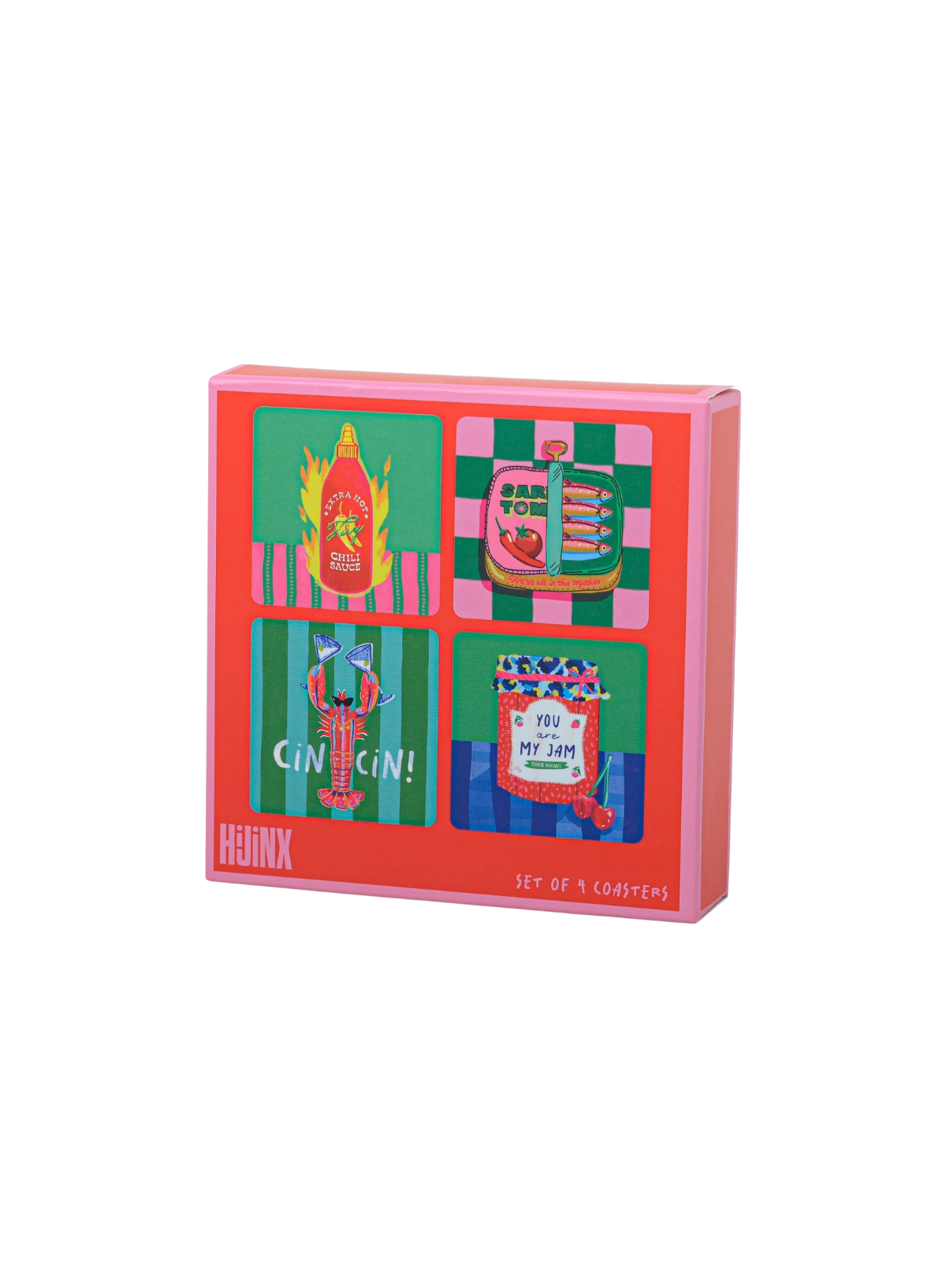 Designworks Ink Hijinx Set of 4 Coasters Foodie