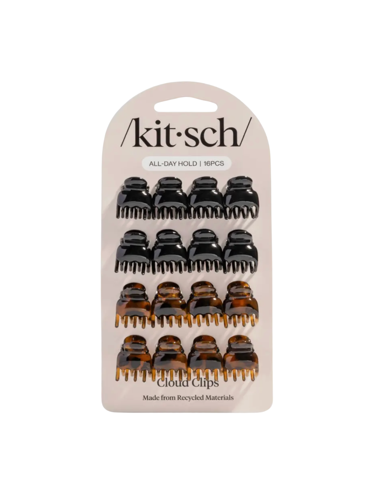 Kitsch Black & Tort Micro Cloud Clip 16pc Set