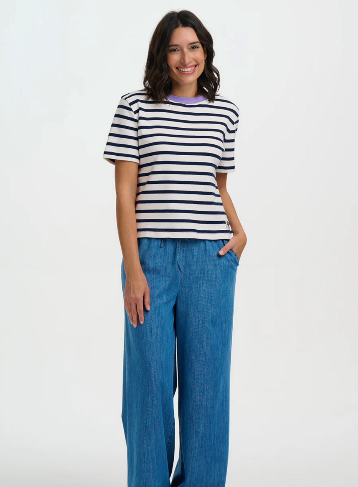 Sugarhill Estrella T- Shirt Off White/Navy, Flower
