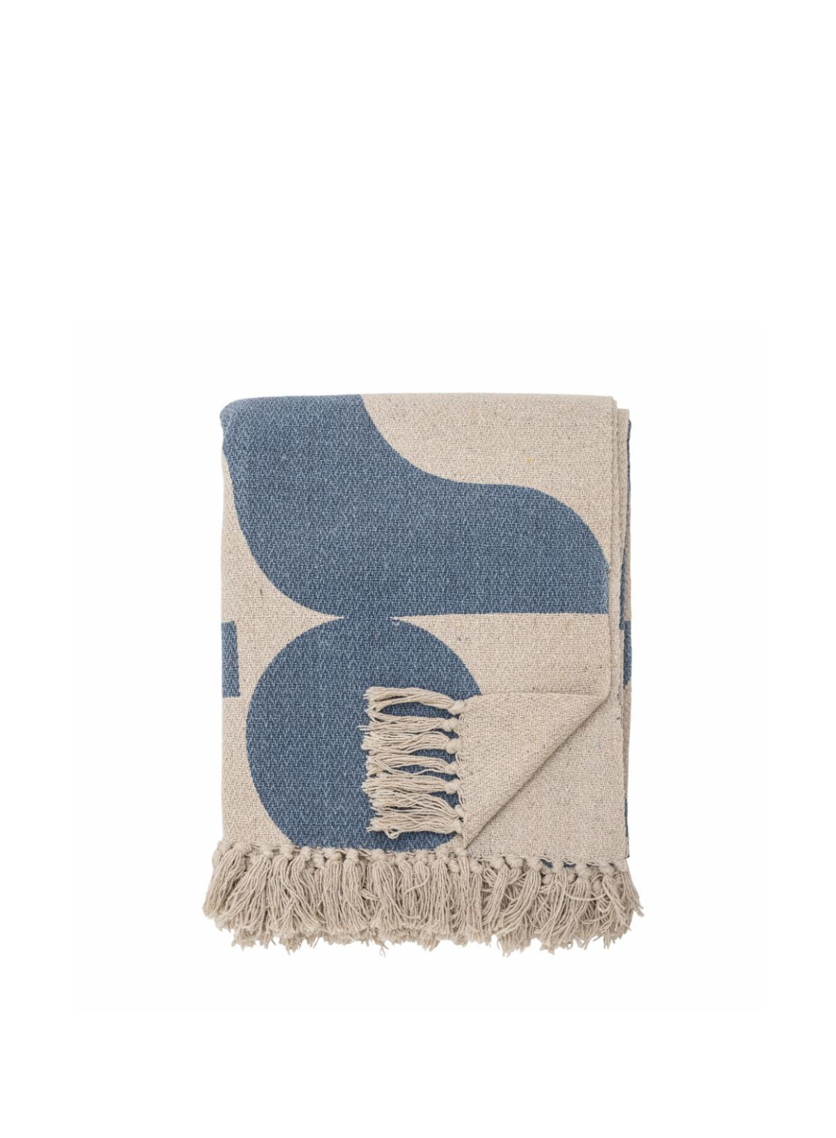 Agno Blue Recycled Cotton Throw from Bloomingville