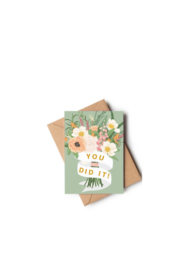 You Did It! Floral Bouquet Celebration Congratulations Card from Wildwood Paper
