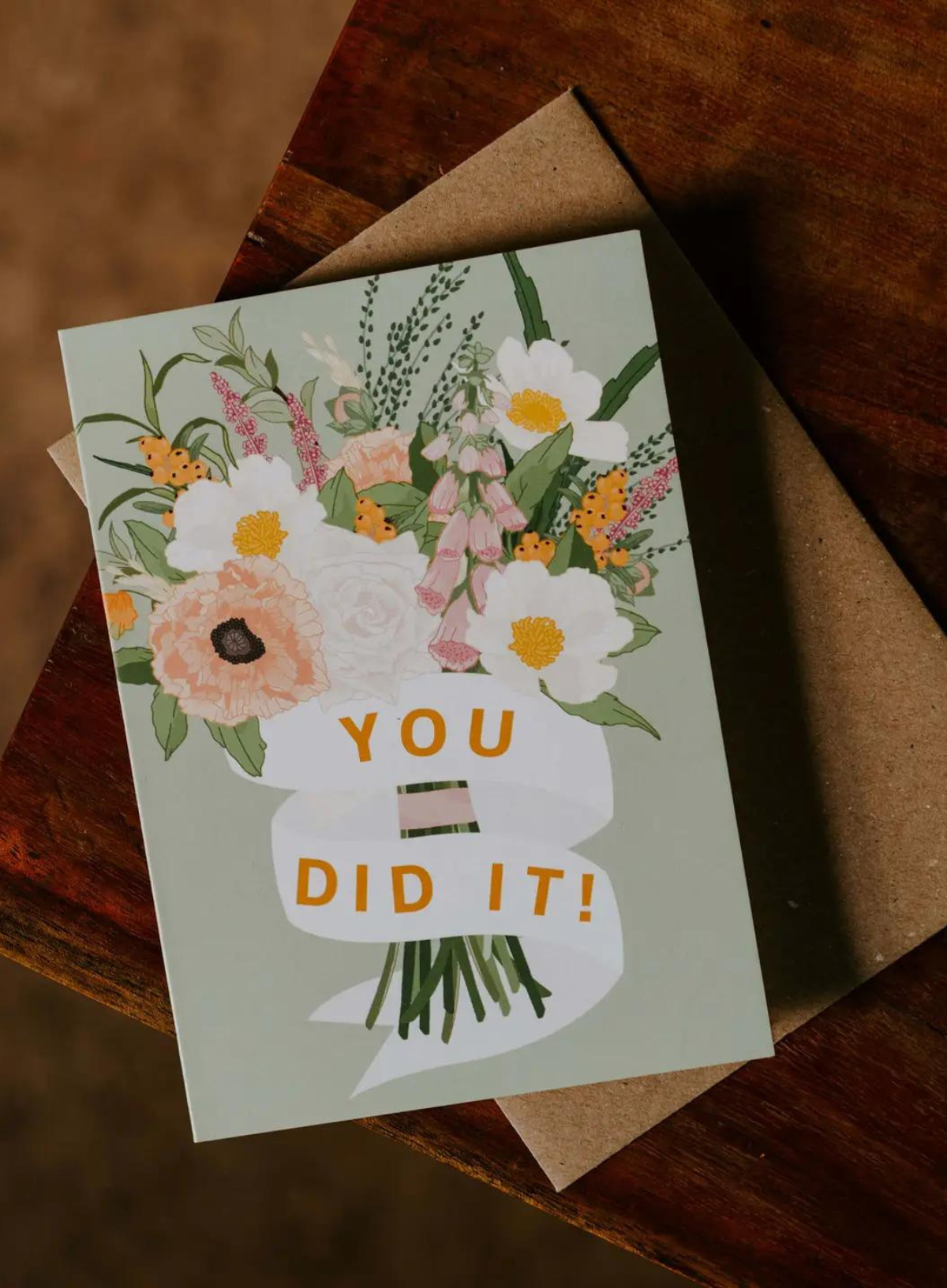 You Did It! Floral Bouquet Celebration Congratulations Card from Wildwood Paper