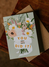 You Did It! Floral Bouquet Celebration Congratulations Card from Wildwood Paper