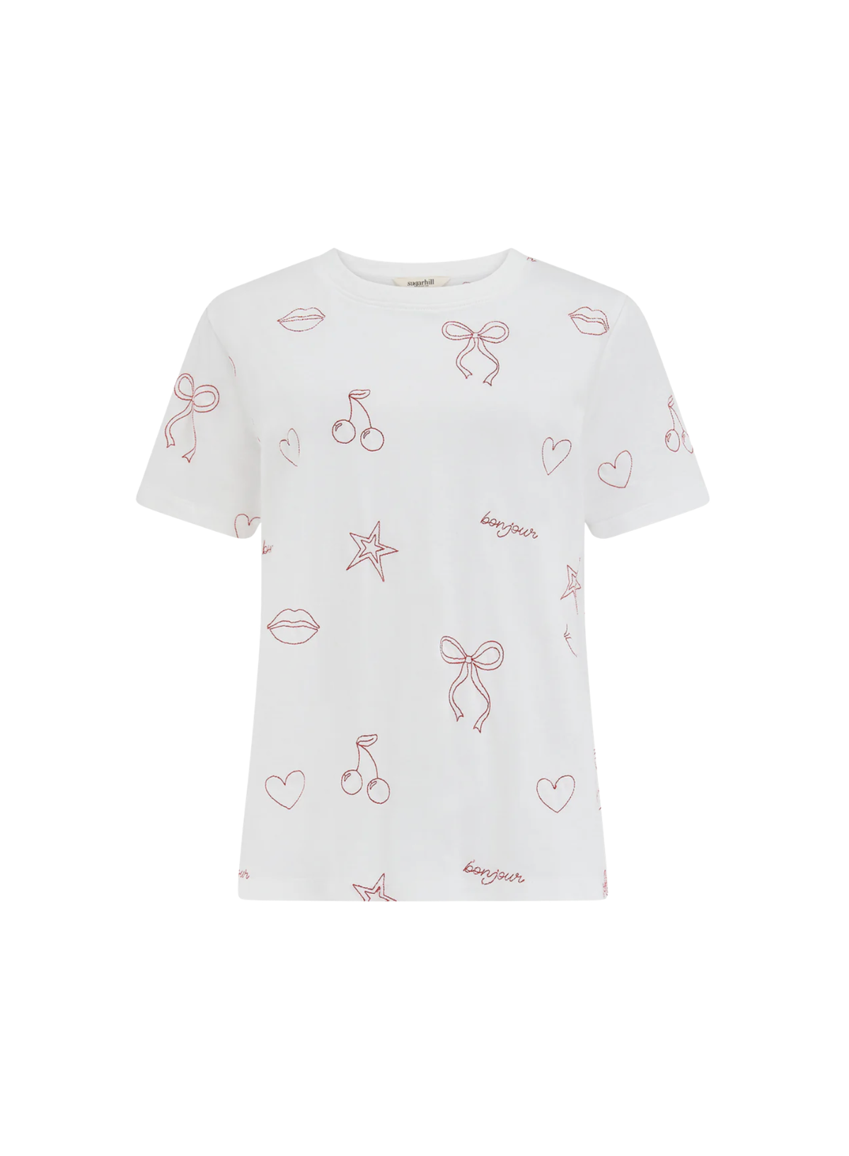 Sugarhill Maggie T- Shirt Off White, Chic Embroidery