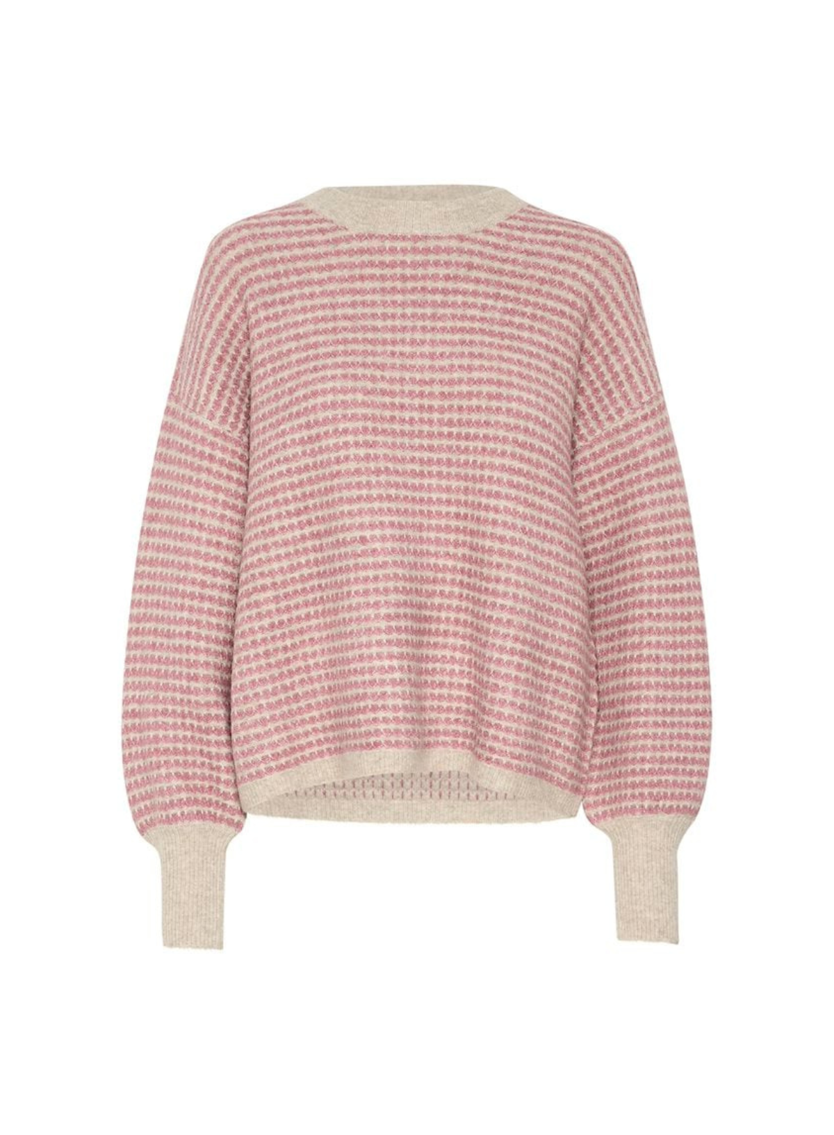 Ellery Knit Pullover in Rose/Feather Gray from Kaffe