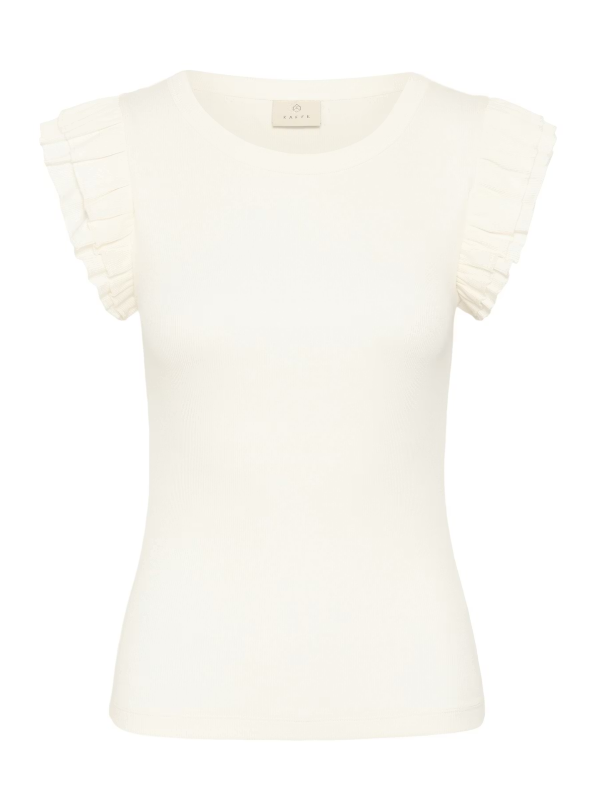 Kaffe Carna Flounce Tank Top in White