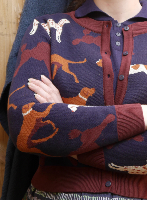 Vera Jacquard Knit in Navy Woof from Palava