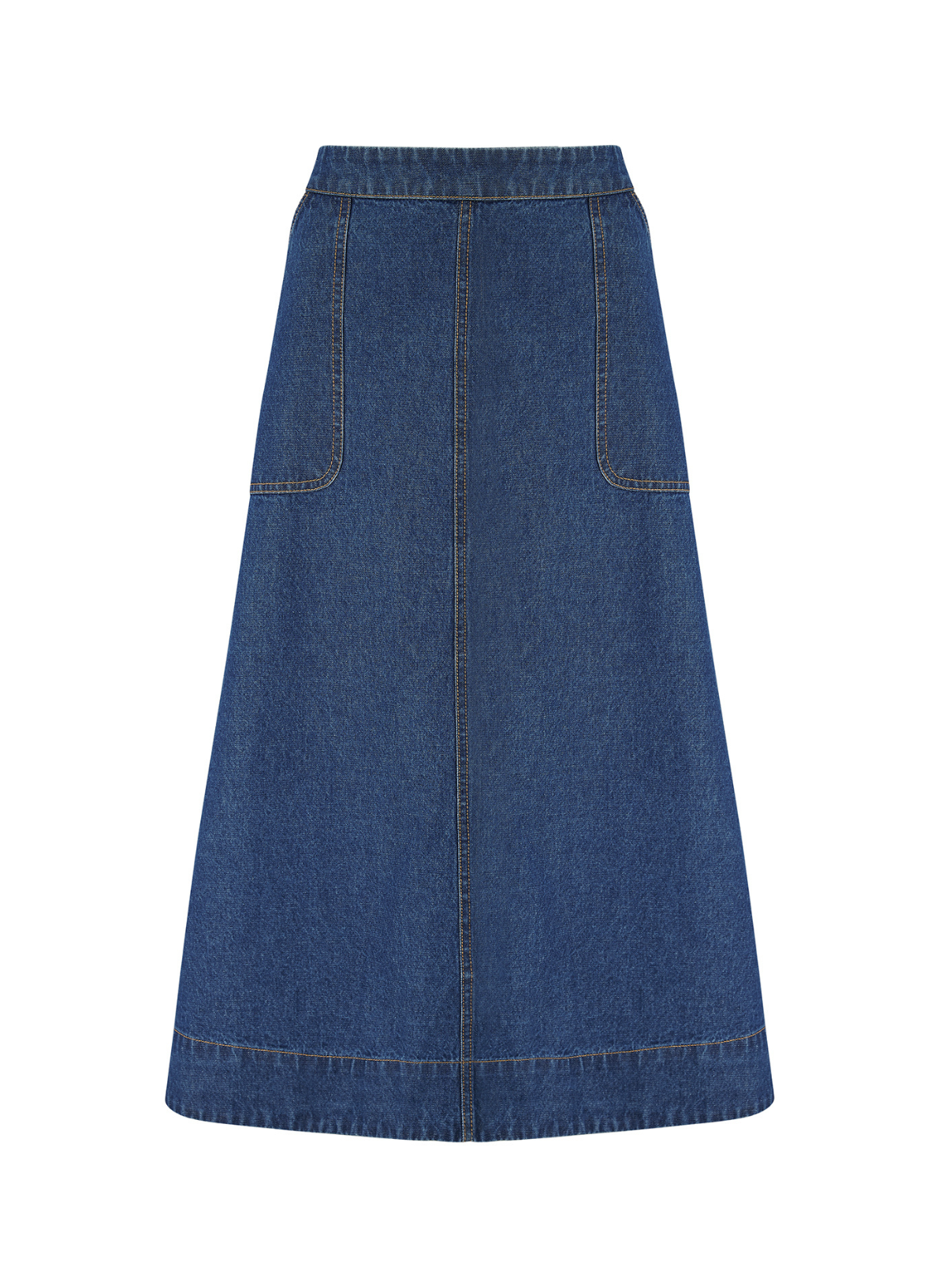Joanna Midi Skirt in Deep Blue Denim from Sugarhill