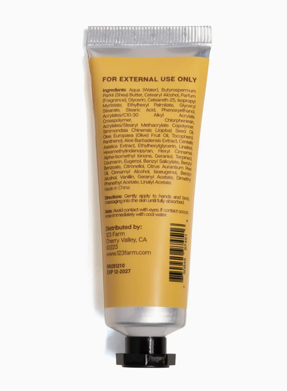 123 Farm Honey Hand Cream 1 oz Flower Market