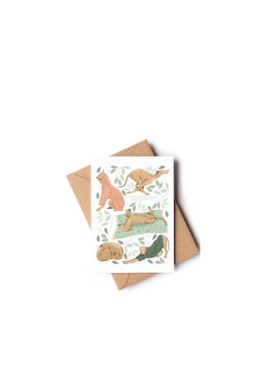 Tan Lurcher Sighthound Illustrated Dog Greeting Card from Wildwood Paper