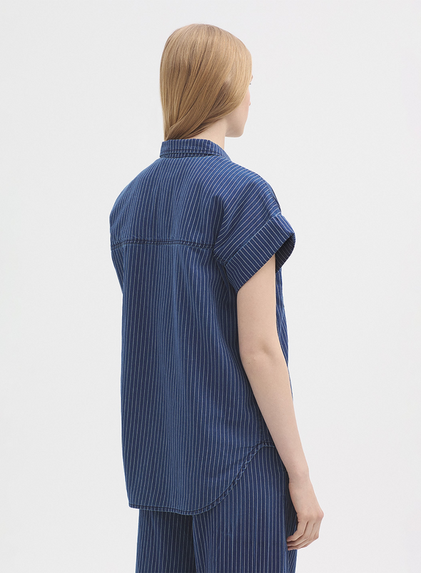Striped Denim Shirt in Dark Denim from Nice Things