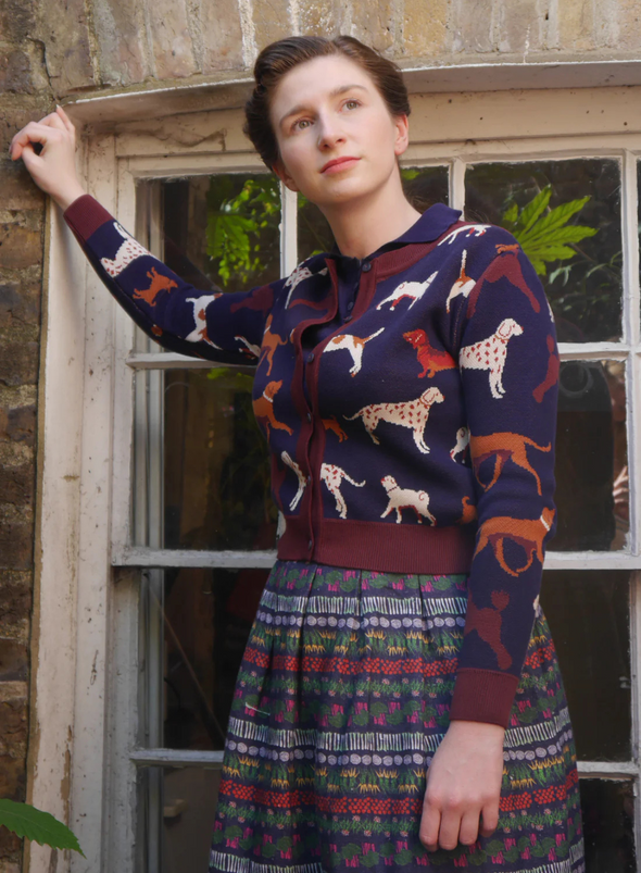 Vera Jacquard Knit in Navy Woof from Palava