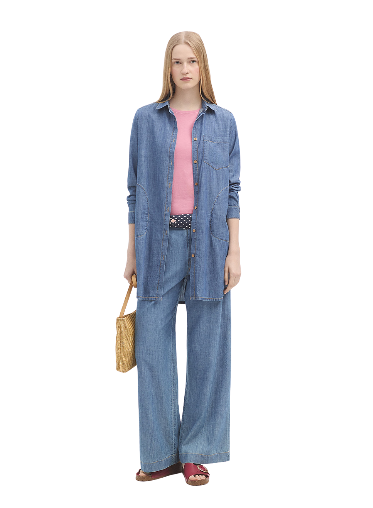 Denim Shirt Dress in Light Denim from Nice Things