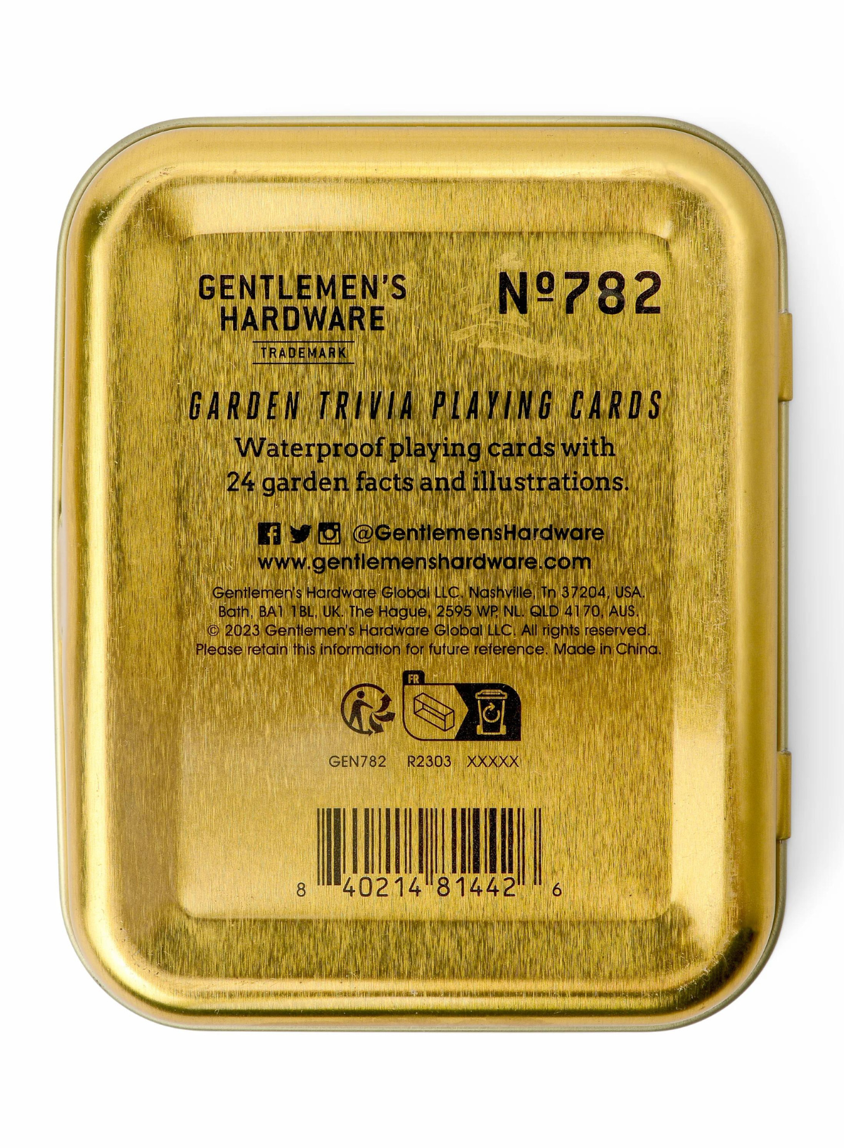 Gardeners Tips Waterproof Playing Cards from Gentlemans Hardware