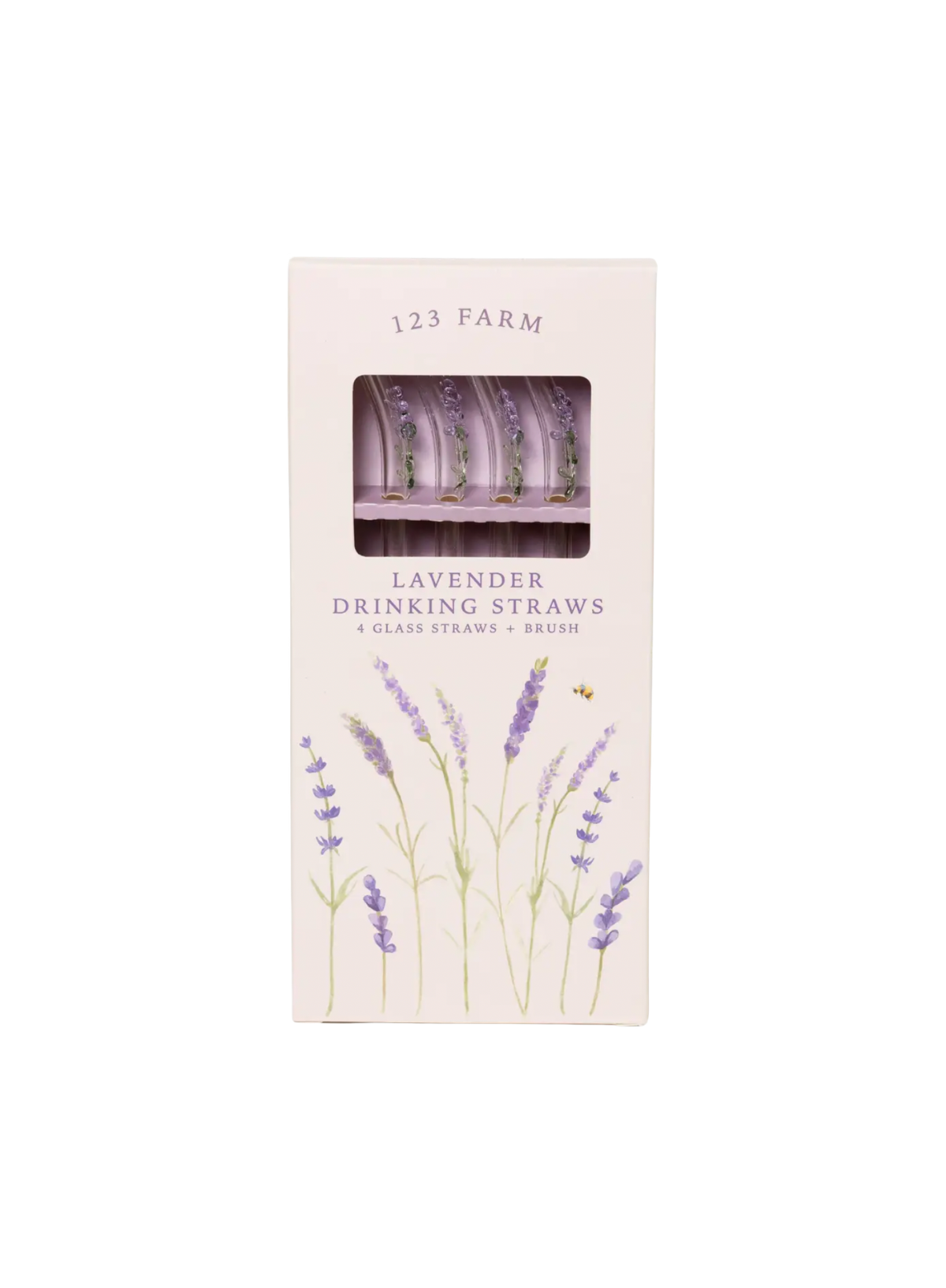 123 Farm Lavender Drinking Straws Pack of 4