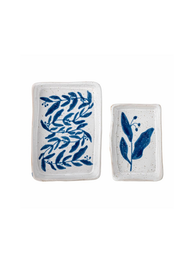 Aurora Blue Stoneware Bowl Set of 2 from Bloomingville