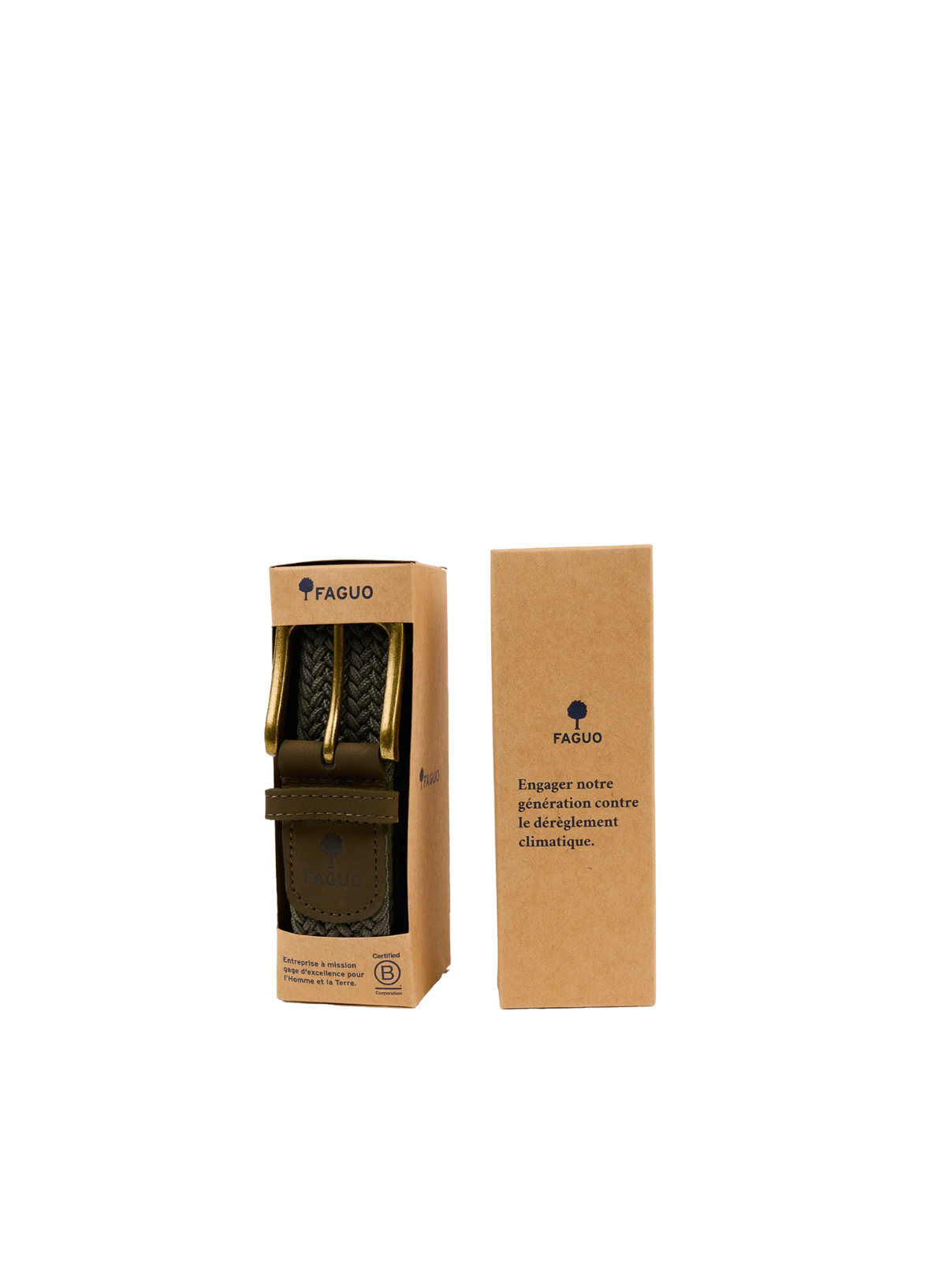 Faguo Woven Belt in Dark Olive KAK38