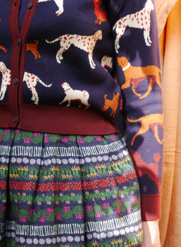 Vera Jacquard Knit in Navy Woof from Palava