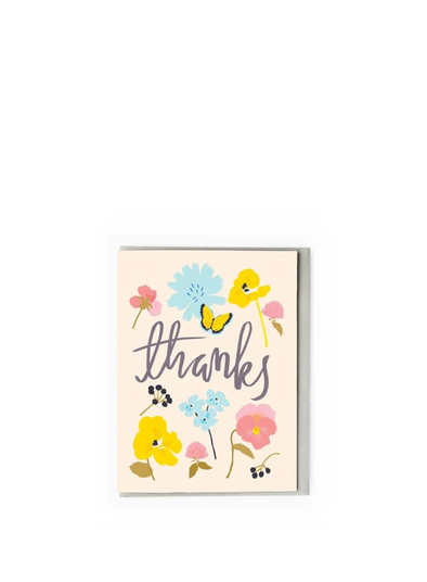 Thanks Pretty Flowers and Butterfly Card from Noi
