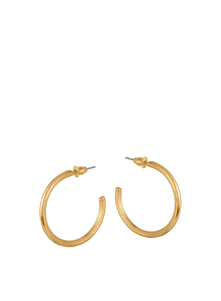 Anthonia Halo Medium Plated Hoops Earrings in Gold from Big Metal