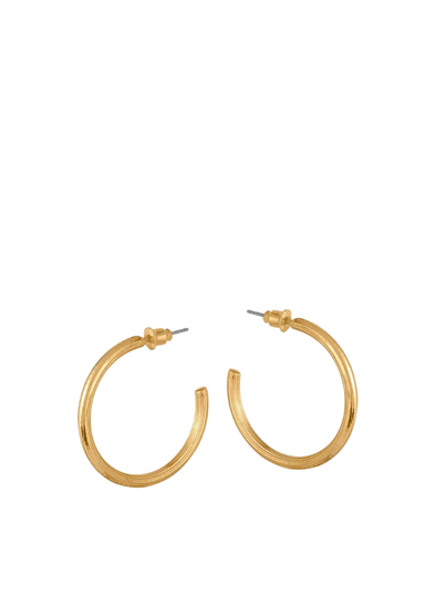 Anthonia Halo Medium Plated Hoops Earrings in Gold from Big Metal