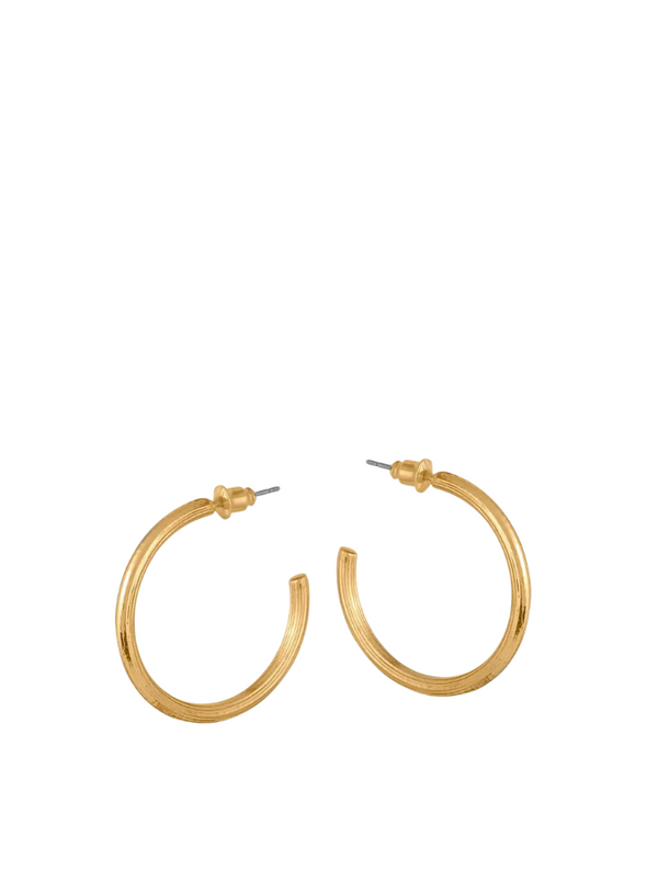 Anthonia Halo Medium Plated Hoops Earrings in Gold from Big Metal