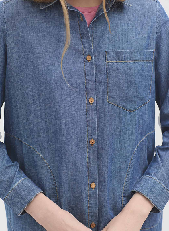 Denim Shirt Dress in Light Denim from Nice Things