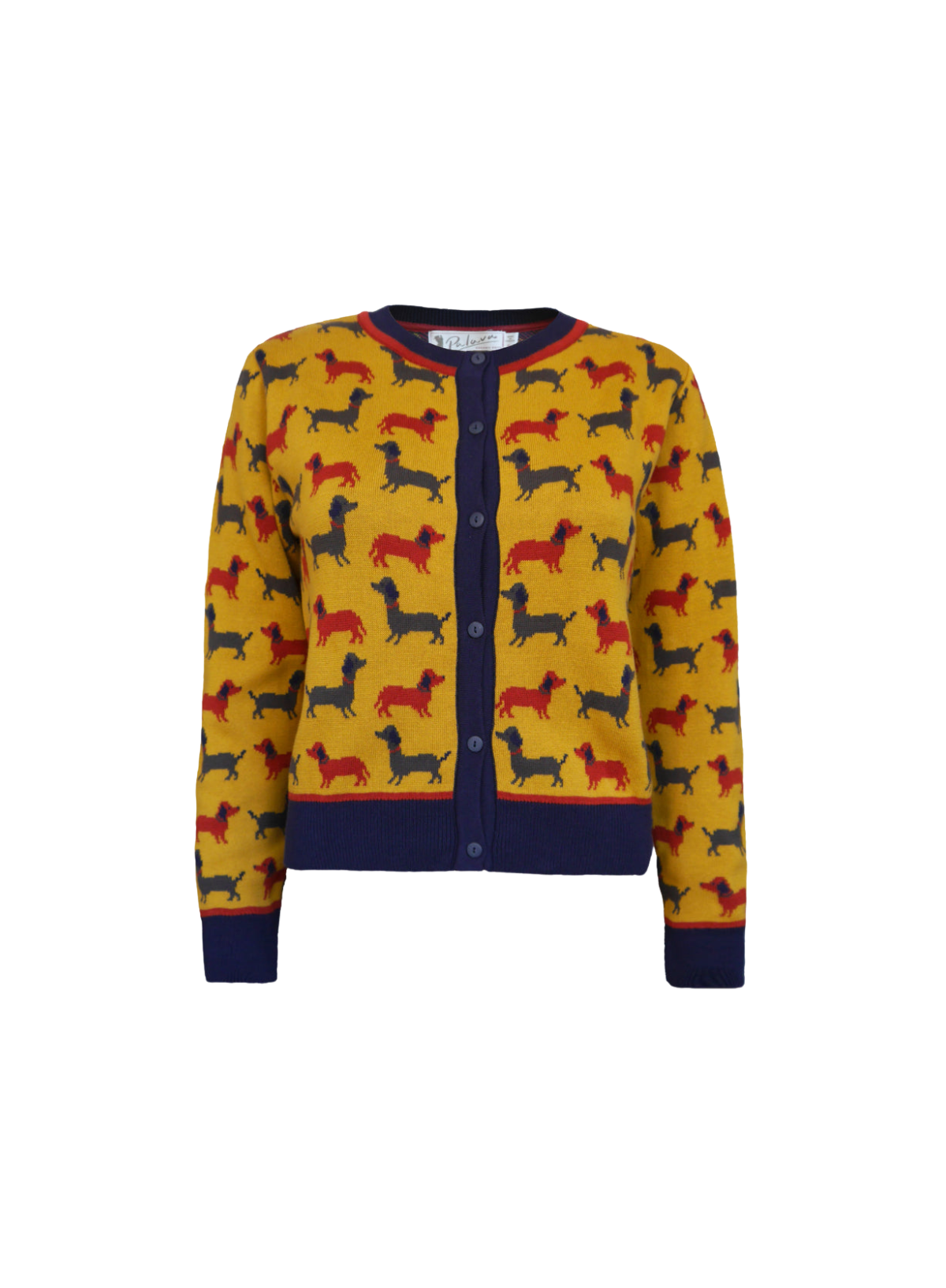 Vera Jacquard Knit in Mustard Sausage Dog from Palava