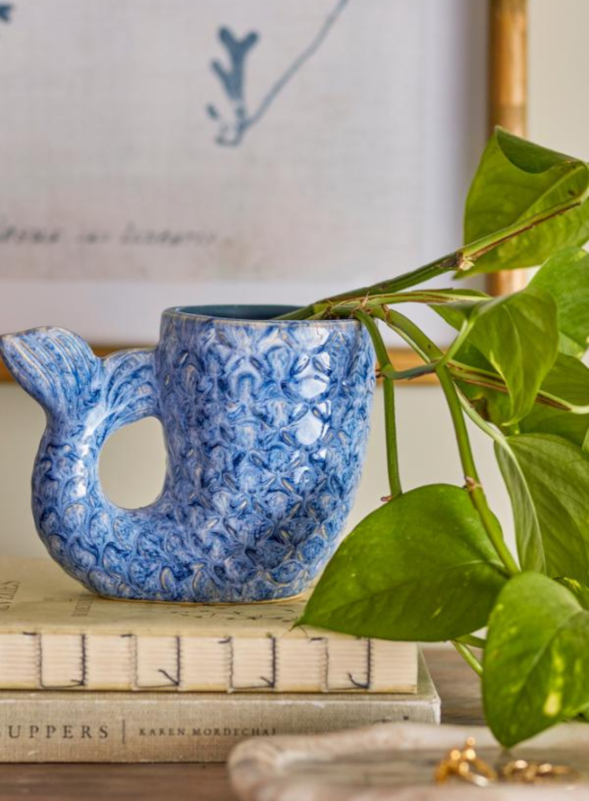 Bloomingville Ariella Blue Fish Tail Vase