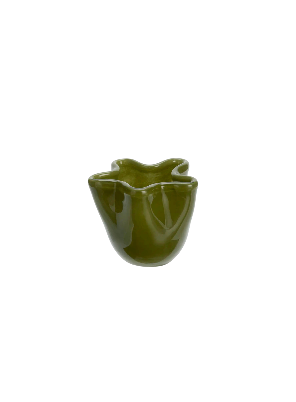 Madam Stoltz Olive Green Glass Vase