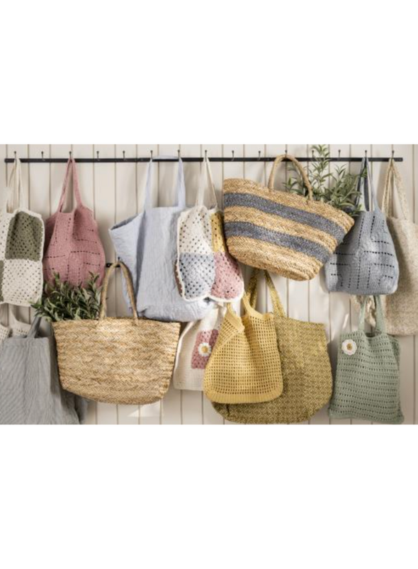 Crochet Bag Olive/White Check Pattern from IB Laursen