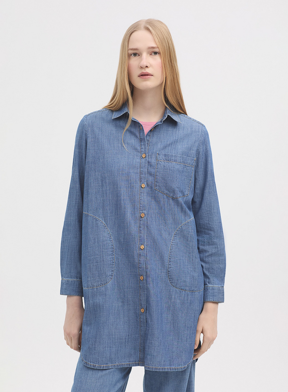Denim Shirt Dress in Light Denim from Nice Things
