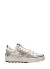 Anna Leather Trainers in Metallic Silver Zebra from Maruti