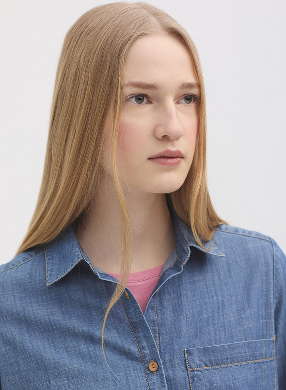 Denim Shirt Dress in Light Denim from Nice Things
