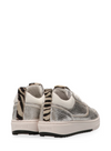 Anna Leather Trainers in Metallic Silver Zebra from Maruti