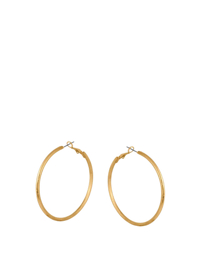 Anthonia Halo Plated Full Hoop Earrings in Gold from Big Metal