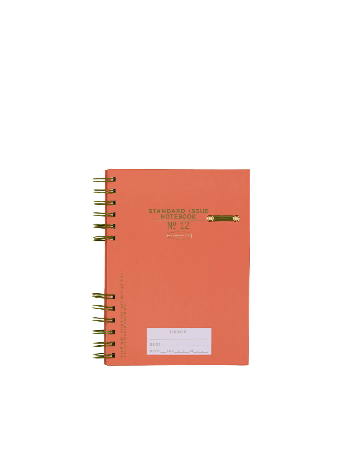Designworks Ink Standard Issue Planner Notebook No.12 in Army Green + Chilli