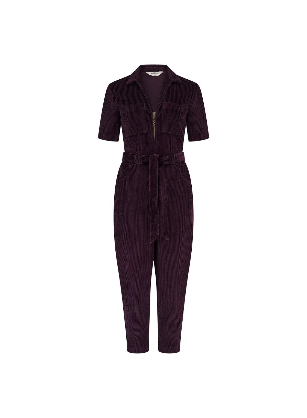 SugarhillI Meredith Boilersuit in Dark Plum Cord