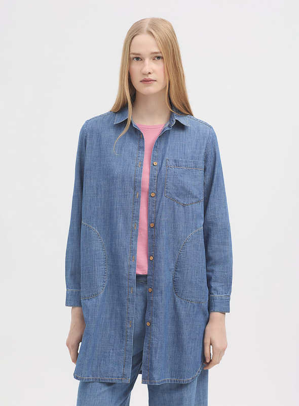 Denim Shirt Dress in Light Denim from Nice Things