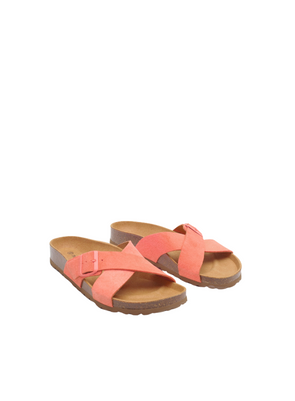 Bio Crossed Strap Sandals in Coral 445 from Nice Things