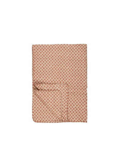 Quilt Natural w/rust Coloured Block Pattern from IB Laursen