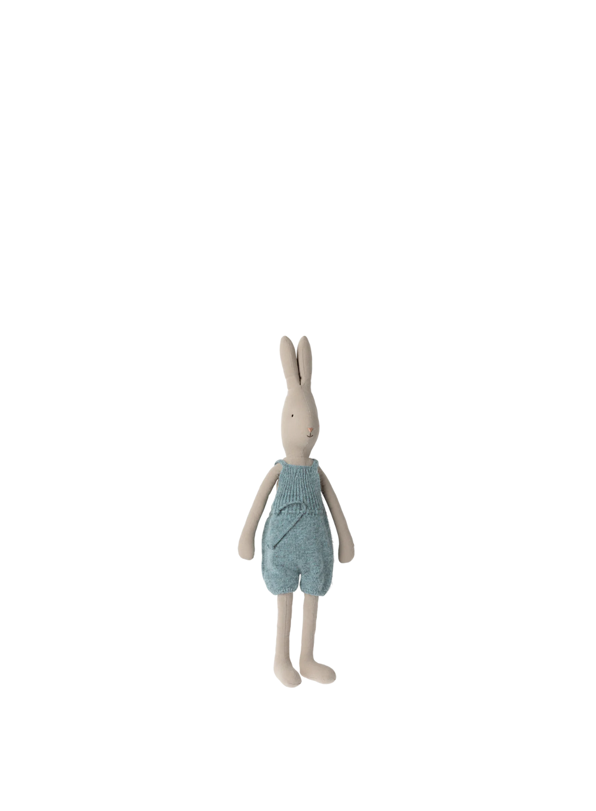 Maileg Rabbit - Size 4 in Knitted Overalls